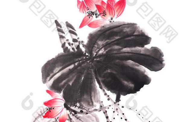 中国人绘画莲花