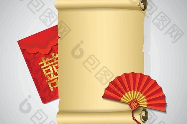 红色的中国人传统的纸灯笼