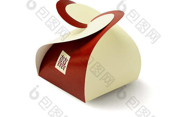 中国人婚礼迷你礼物盒子白色背景双幸福