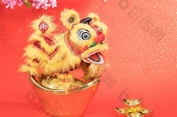 中国人传统的跳舞狮子一年