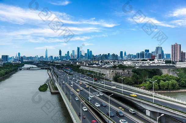 空中视图天桥沙格海中国