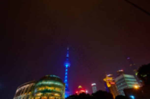 上海天际线晚上焦点