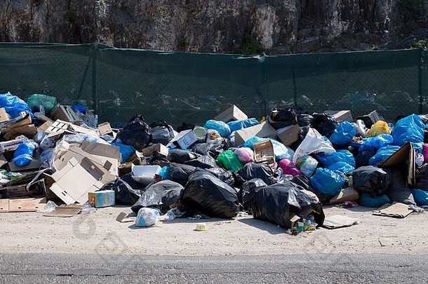 垃圾说谎街道希腊岛科孚岛
