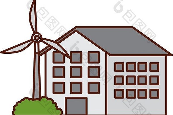 房子风车能源可持续发展的
