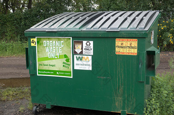 绿色垃圾站指定的有机浪费保罗明尼苏达州美国