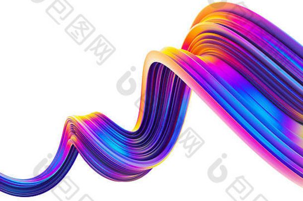 波浪明亮的摘要设计元素全息霓虹灯时尚的颜色
