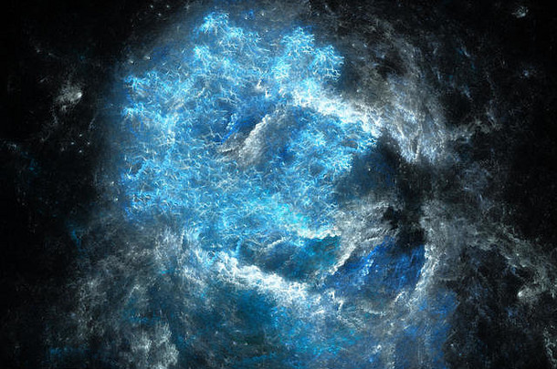 蓝色的发光的高能源火焰空间电脑生成的摘要背景呈现