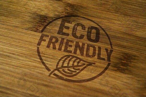生态友好的邮票印刷木盒子生态有机自然生活风格健康的饮食概念