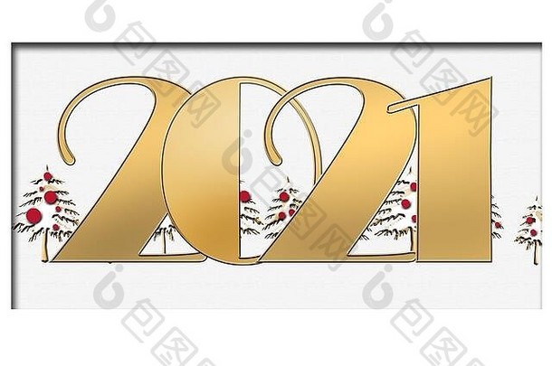 优雅的快乐一年背景金白色设计一年问候卡片复制空间业务卡插图