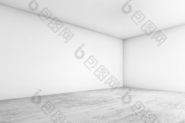 摘要空<strong>室内</strong>背景白色墙混凝土地板上当代体系结构设计插图