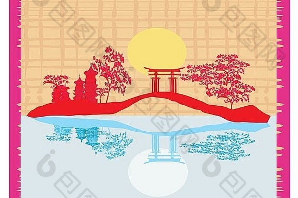 装饰中国人景观卡