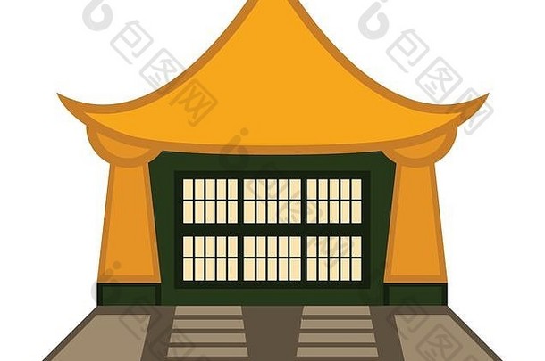 传统的亚洲建筑图标