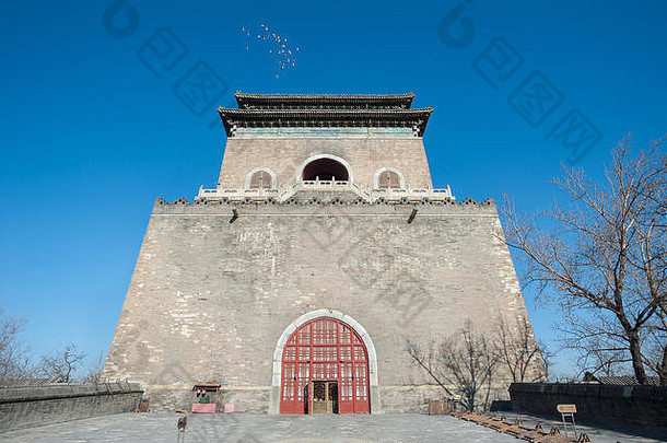 前面视图北京的古老的贝尔塔