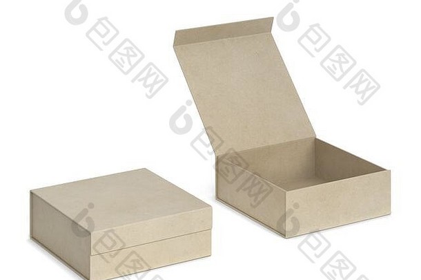 空白盒子包插图孤立的白色背景