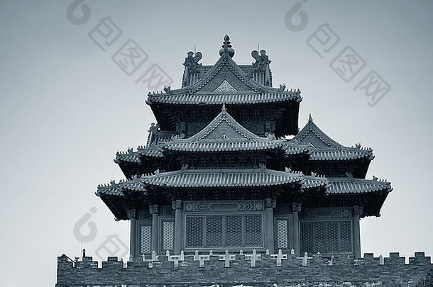 角落里塔黑色的白色帝国宫北京中国