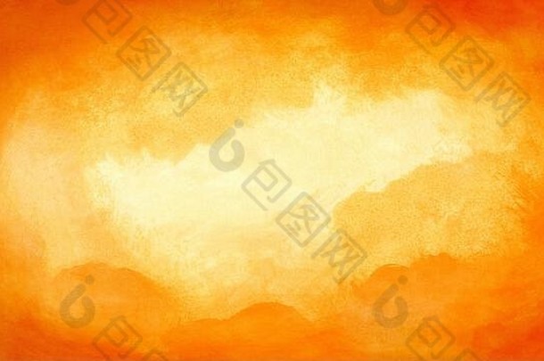红色的橙色天空黎明日落日出天堂摘要水彩绘画背景纹理背景网络横幅设计
