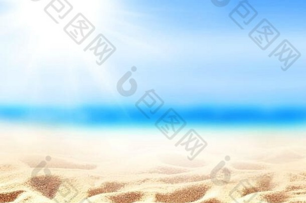 夏天沙子海滩背景海天空夏天概念