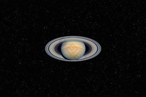 地球土星黑暗布满星星的天空背景太阳能系统元素图像有家具的美国国家航空航天局