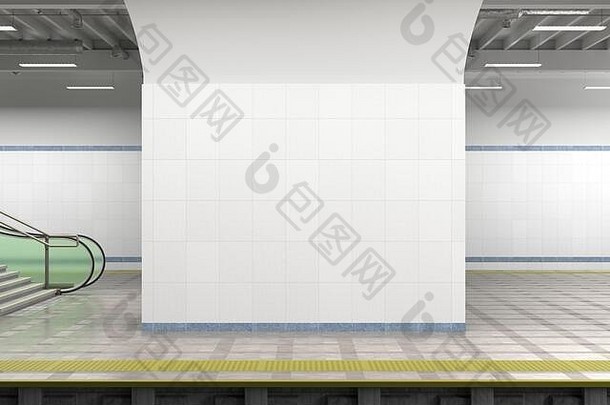 空白墙模拟地下地铁站插图
