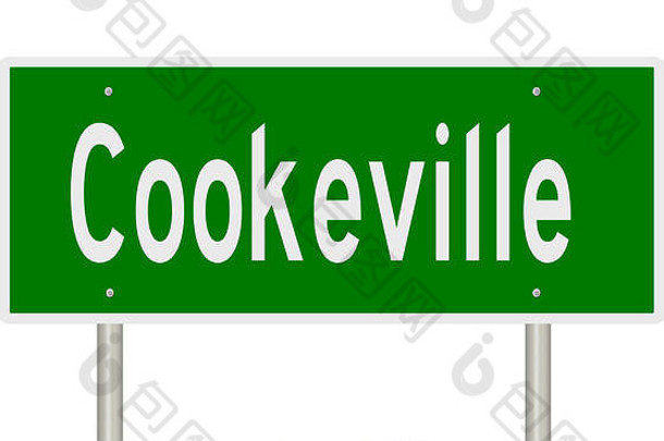 呈现绿色高速公路标志cookeville田纳西州