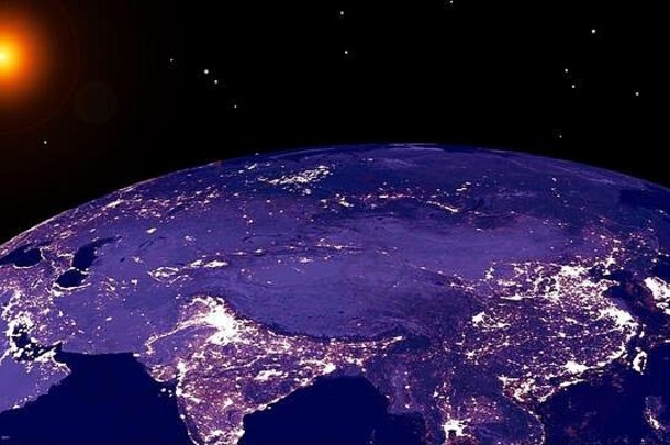 地球地球壮观的日落元素图像有家具的美国国家航空航天局呈现