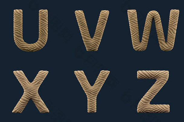 渲染沙子字母字母数字包括剪裁路径