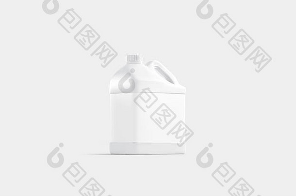 空白白色塑料罐模拟站孤立的