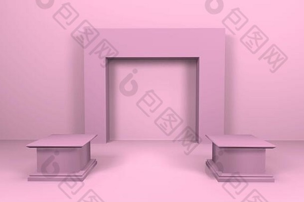 产品站显示模拟粉红色的语气渲染插图