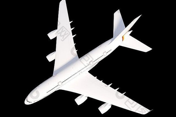 飞机黑色的背景旅行概念呈现