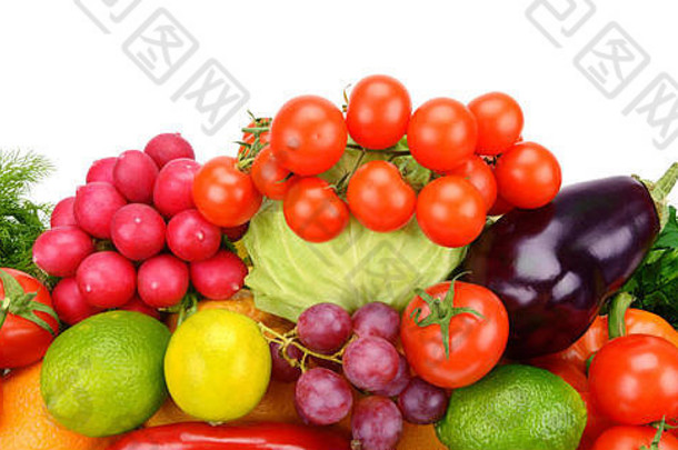 水果蔬菜孤立的白色背景