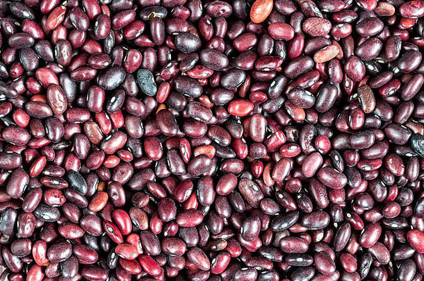 关闭红色的豆种子背景健康的素食主义者食物纹理