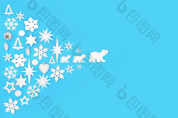 圣诞节背景小玩意装饰蓝色的复制空间传统的符号节日季节北波兰主题
