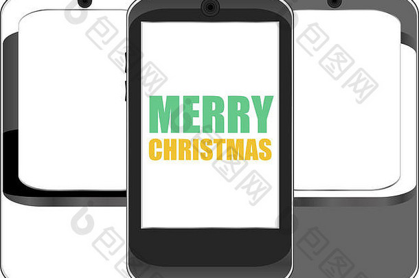 聪明的电话快乐圣诞节屏幕假期卡