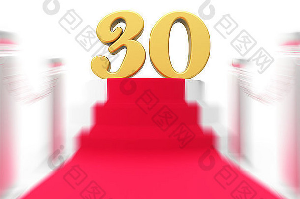 金三十红色的地毯显示电影行业周年纪念日事件