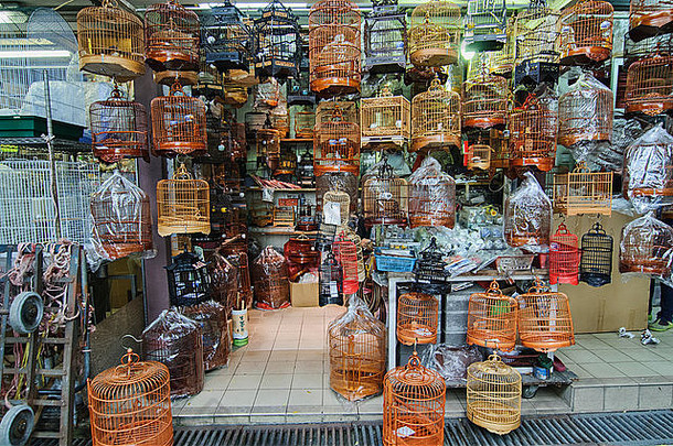 鸟笼融入袁鸟花园市场香港旺角在香港香港