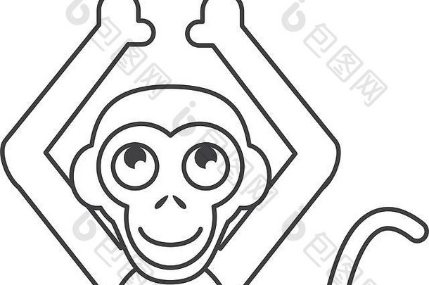 单猴子图标
