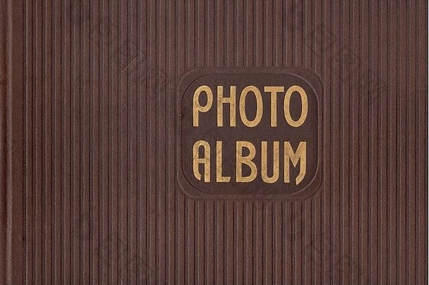 照片专辑封面温暖的棕色（的）颜色单词照片专辑压印前面高决议扫描显示