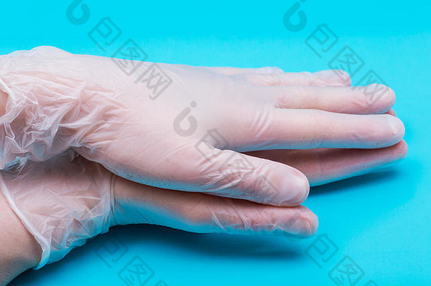 医疗考试质量乙烯基手套色彩斑斓的背景
