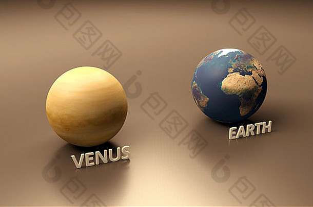 呈现大小相似表行星地球金星标题