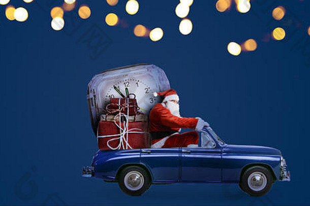 圣诞老人老人倒计时车