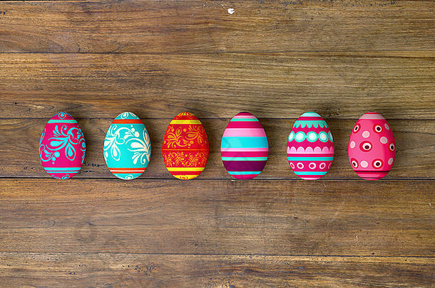 复活节鸡蛋木表格背景