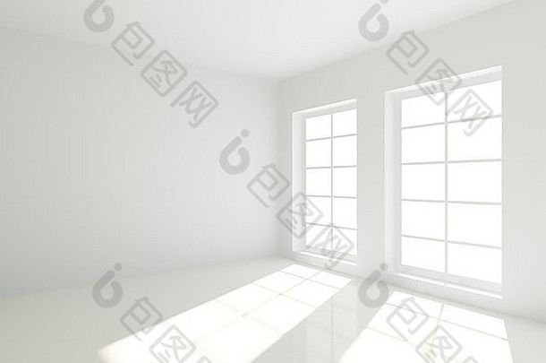 空白色房间窗户