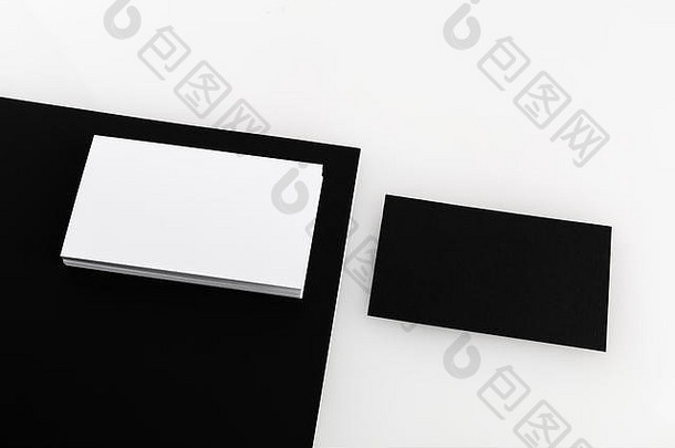 黑色的白色空白业务卡片放置设计