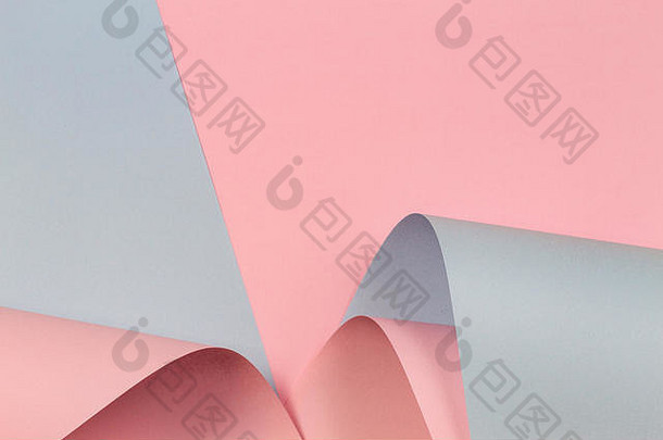 摘要几何形状柔和的粉红色的光蓝色的颜色纸背景