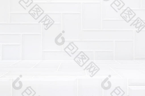 奢侈品白色瓷砖表格工作室背景变形产品显示复制空间显示内容设计横幅做广告产品