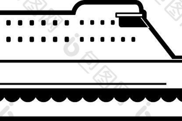 巡航船侧面图图标图像