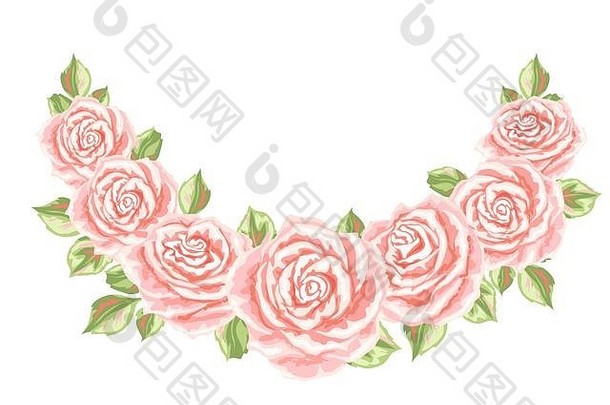 装饰元素粉红色的玫瑰