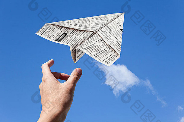 假的<strong>报</strong>纸飞机分类业务概念