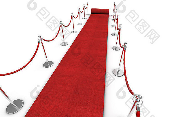 红色的地毯障碍绳子白色