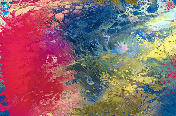 色彩斑斓的摘要背景壁纸丰富的明亮的纹理空间文本液体丙烯酸混合颜色一笔水下幻想网络遍及